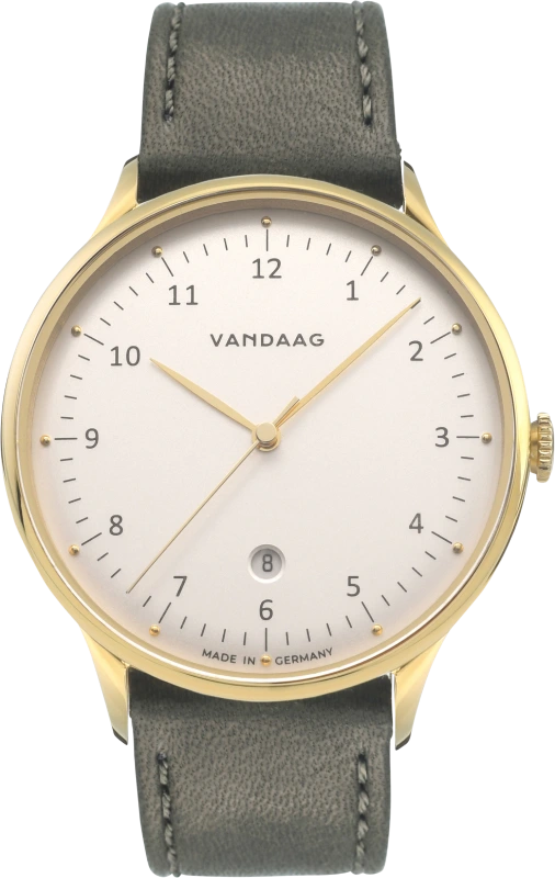 Lederband PRIMUS, grün-braun mit Gold-Schliesse