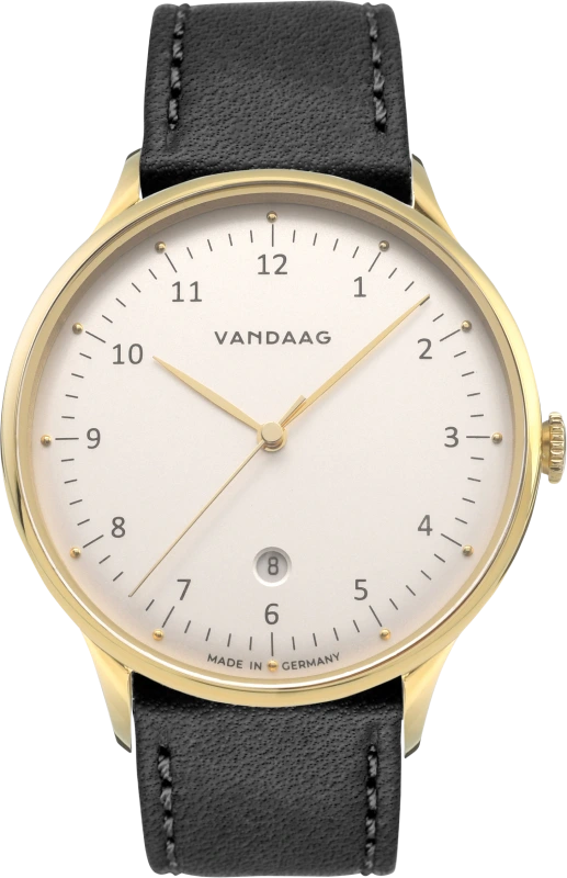 Lederband PRIMUS, schwarz mit goldener Schliesse